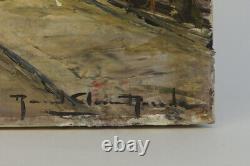Ancient painting oil on canvas Paris painting Etienne Raoul Ronda, painter Paris