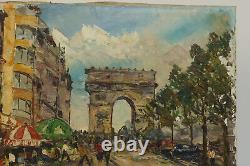 Ancient painting oil on canvas Paris painting Etienne Raoul Ronda, painter Paris