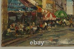 Ancient painting oil on canvas Paris painting Etienne Raoul Ronda, painter Paris