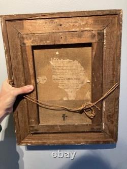 Ancient painting oil on canvas Signed J. M Ballande, Forest of Fontainebleau