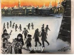 Ancient painting oil on canvas signed