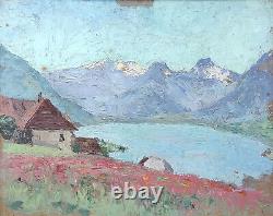 Ancient painting oil on cardboard DLG Pierre Calès Corelli Quenard