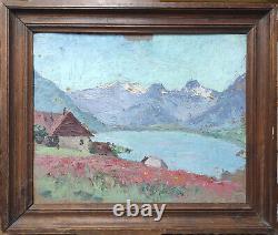 Ancient painting oil on cardboard DLG Pierre Calès Corelli Quenard