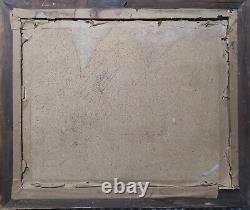 Ancient painting oil on cardboard DLG Pierre Calès Corelli Quenard