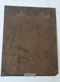 Ancient painting on copper, Flemish school, 17th century, representing a saint