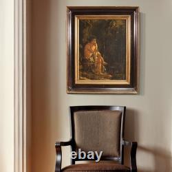 Ancient painting religious oil on panel Saint John the Baptist 700