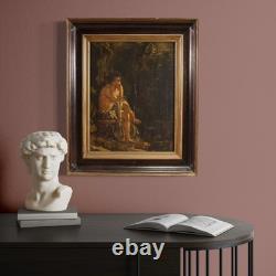 Ancient painting religious oil on panel Saint John the Baptist 700