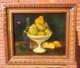 Ancient Painting Signed Coupe De Poires. Oil On Canvas.