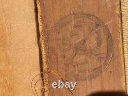 Ancient painting signed Coupe de Poires. Oil on canvas.