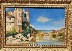 Ancient painting signed Palais Justice Aveyron Oil painting on panel D Isorel
