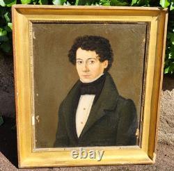 Ancient painting signed dated 1831 Portrait of a Man. Oil on canvas.