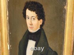 Ancient painting signed dated 1831 Portrait of a Man. Oil on canvas.