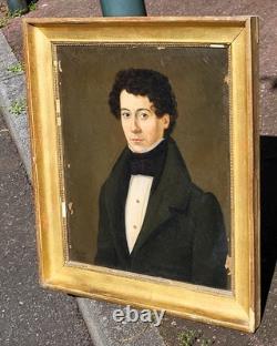 Ancient painting signed dated 1831 Portrait of a Man. Oil on canvas.