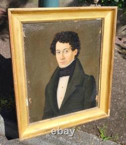 Ancient painting signed dated 1831 Portrait of a Man. Oil on canvas.