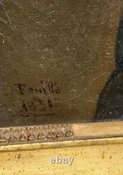 Ancient painting signed dated 1831 Portrait of a Man. Oil on canvas.