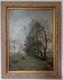 Ancient Tableau Animated Landscape Signed Henri Collinet Dated 1883 Oil On Canvas