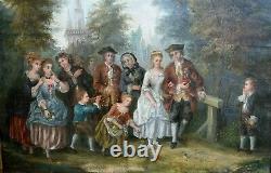 Animated Old Painting Wedding Scene Style Xviiith French School Xixth