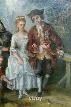 Animated Old Painting Wedding Scene Style Xviiith French School Xixth