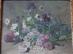 Anonyme Anonyme Antique Table Old Oht Token Of Flowers