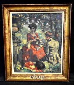 Antique Galante Painting By Charles Guérin (1875-1939)