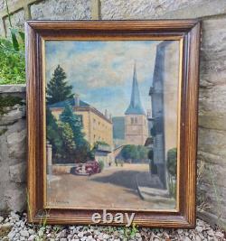 Antique Oil On Canvas Painting Signed A Thiebaud