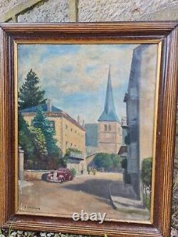 Antique Oil On Canvas Painting Signed A Thiebaud