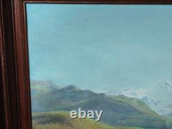 Antique Oil Painting, Barbizon School, DLG, 19th Century, Mountain, Church, Pyrenees