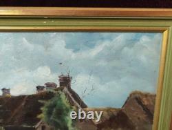 Antique Oil Painting, French Barbizon School, Brittany, Normandy, 19th Century