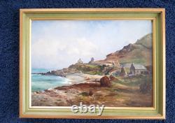 Antique Oil Painting, French Barbizon School, Brittany, Normandy, 19th Century