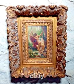 Antique Oil Painting On 19th Century Sign Signed By Daudy After The Spring Of Cot