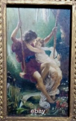 Antique Oil Painting On 19th Century Sign Signed By Daudy After The Spring Of Cot