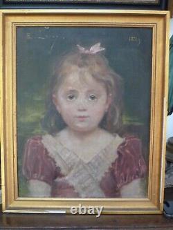 Antique Oil Painting On Canvas By Etienne Leroy