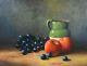 Antique Oil Painting On Canvas Nature Dead With Green Pitcher Marc Thouy (1946)
