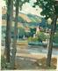 Antique Oil Painting On Canvas Signed By Ernest Victor Romanet (1876-1956)