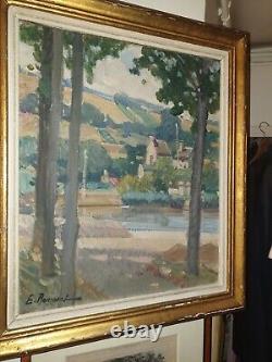 Antique Oil Painting On Canvas Signed By Ernest Victor Romanet (1876-1956)