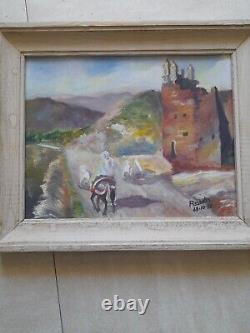 Antique Oil Painting On Canvas Signed By The Painter Of 25/10/1955, Vintage