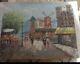 Antique Oil Painting On Canvas Signed Manceau View Of The Red Mill Without Chassis
