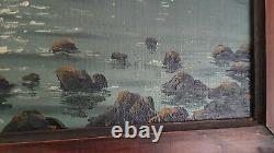 Antique Oil Painting On Sign Signed Michel Hernandez /brignogan Bretagne