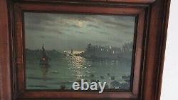 Antique Oil Painting On Sign Signed Michel Hernandez /brignogan Bretagne