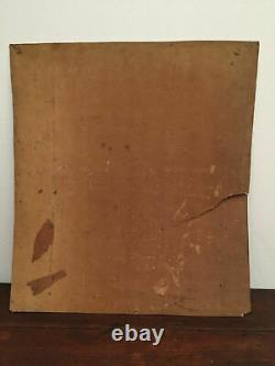Antique Oil Painting On Thick Cardboard Inconnu (xixe-s) Portrait