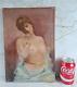 Antique Oil Painting Of Nude Woman On Canvas From 1900