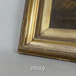 Antique Oil Painting on Canvas, English Landscape, Gilt Frame, Early 20th Century