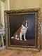 Antique Oil Painting On Canvas, Framed Saint Bernard Dog