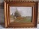Antique Oil Painting On Panel, Landscape With Figures, Barbizon School