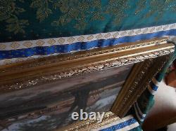 Antique Oil Painting on Paper from the Barbizon School of the 19th Century in Gilded Wood Frame