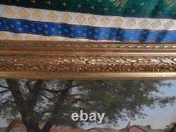 Antique Oil Painting on Paper from the Barbizon School of the 19th Century in Gilded Wood Frame