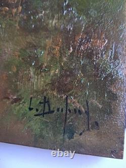Antique Oil on Panel, Birch Woodland, Signed L. Dupuy Galien-Laloue