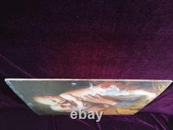 Antique Old Table Painting Icon Religious Oil Jesus Portrait 19th Century