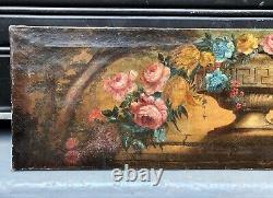 Antique Painting, Animated Park, Important Oil On Decorative Canvas, 19th Century