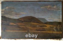 Antique Painting Beautiful Landscape Of The Vosges Oil On Canvas Signed Jean Hess C1940